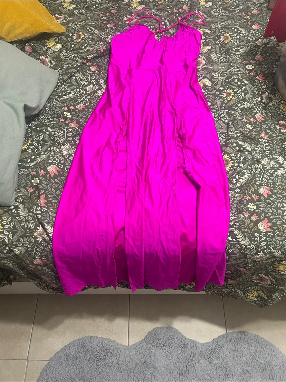 Bright Fuchsia Spaghetti Strap Maxi Dress